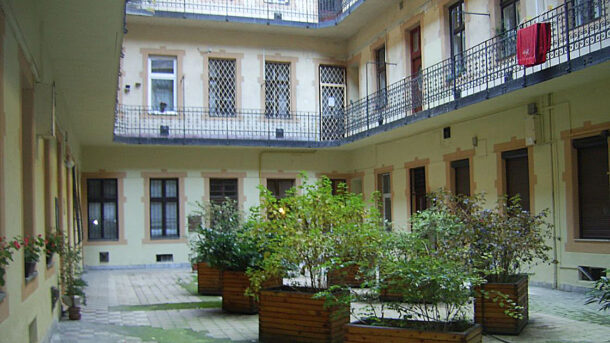 Courtyard of an apartment house in Budapest