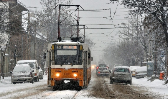 Snow hinders traffic in Budapest | Zoltán Máthé / MTI