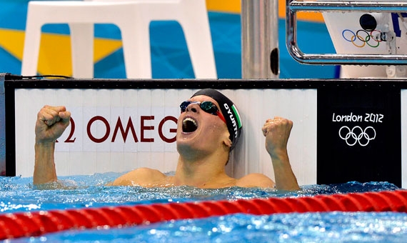 Hungary's Dániel Gyurta with his Olympic gold in London 2012 | Tibor Illyés/MTI