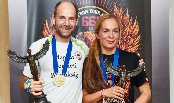 Long-distance cross country runners László Barta and Anna Örsi | Goldsteig Ultrarace