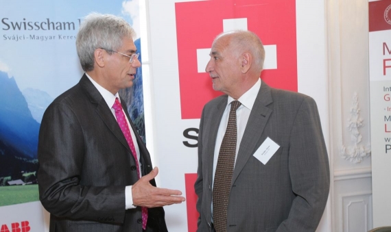 SwissChamHungary President István Béres (on the left) with one of the Vice Presidents