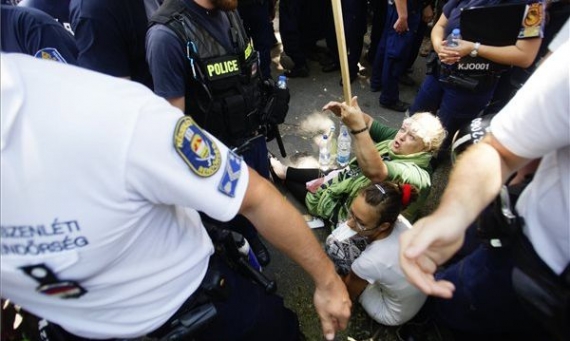 Police removes environmental activists in Budapest's City Park | Zoltán Balogh/MTI