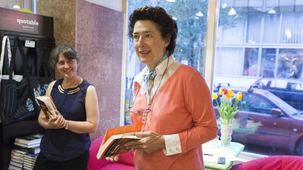 Anunciada Fernández de Córdova at her book presentation in Budapest