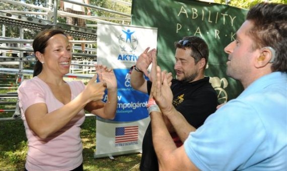 US Ambassador Kounalakis at the Ability Park at Sziget Festival 2012 | Attila Németh