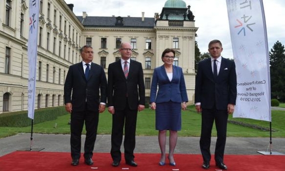Visegrád Group prime ministers at the Prague summit in September 2015 | Czech Foreign Ministry