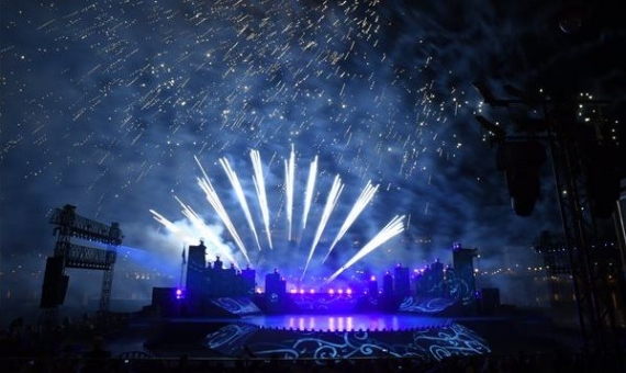 Fireworks after the opening ceremony of the World Acquatics Championships | Szilárd Koszticsák/MTI